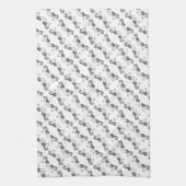 Zwart-witte Dala Horses Dishtowel Theedoek (Verticaal)