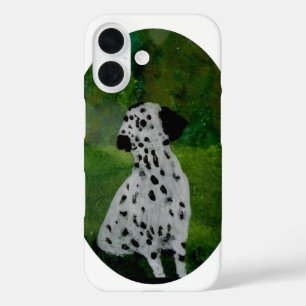 Zwart-witte Dalmatiaanse Dog Art iPhone 16 Hoesje