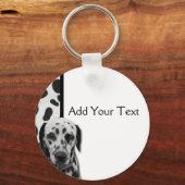 Zwart-witte Dalmatian Sleutelhanger (Voorkant)