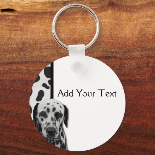Zwart-witte Dalmatian Sleutelhanger (Voorkant)