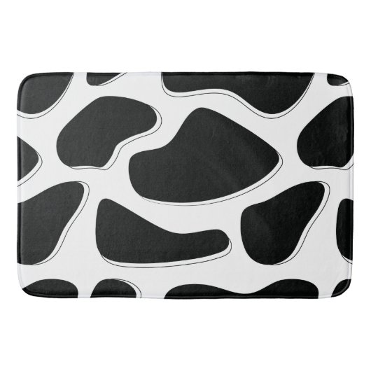 Zwart-witte Dalmatische afdruk Badmat (Voorkant)