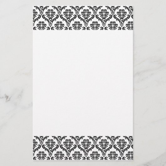 Zwart-witte Damasartikelen Briefpapier (Voorkant)