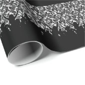 Zwart-witte Damascus met kauwkroen Cadeaupapier (Rol Hoek)