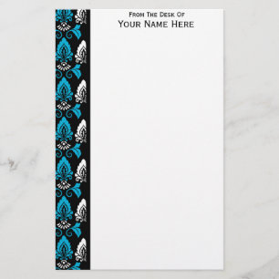 Zwart-witte Damasergrens Briefpapier