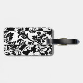 Zwart-witte Damask Bagagelabel (Achterkant horizontaal)