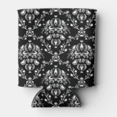 Zwart-witte Damask Blikjeskoeler (Voorkant)