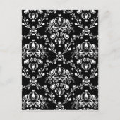 Zwart-witte Damask Briefkaart (Voorkant)