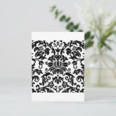 Zwart-witte Damask Briefkaart (Staand voorkant)