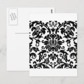 Zwart-witte Damask Briefkaart (Voorkant / Achterkant)