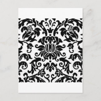 Zwart-witte Damask Briefkaart
