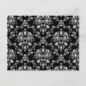 Zwart-witte Damask Briefkaart (Voorkant)