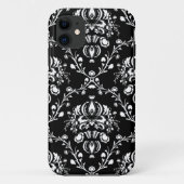 Zwart-witte Damask Case-Mate iPhone Case (Achterkant)