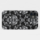 Zwart-witte Damask Case-Mate iPhone Case (Achterkant (horizontaal))