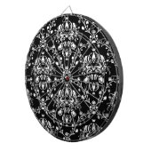 Zwart-witte Damask Dartbord (Voorkant Rechts)