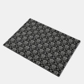 Zwart-witte Damask Deurmat (Schuin)