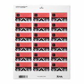 Zwart-witte Damask Etiket (Full Sheet)