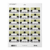 Zwart-witte Damask Etiket (Full Sheet)