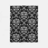 Zwart-witte Damask Fleece Deken (Voorkant)