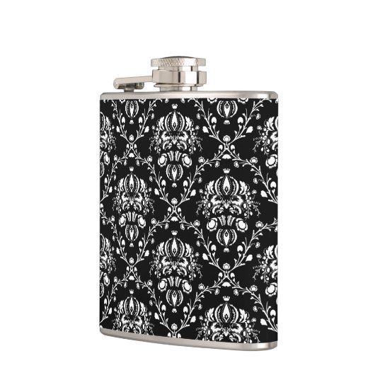 Zwart-witte Damask Heupfles (Links)