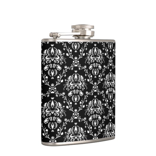 Zwart-witte Damask Heupfles (Rechts)