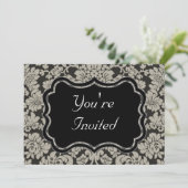 Zwart-witte Damask Kaart (Staand voorkant)