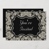 Zwart-witte Damask Kaart (Voorkant / Achterkant)