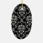 Zwart-witte Damask Keramisch Ornament (Rechts)