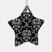 Zwart-witte Damask Keramisch Ornament (Rechts)