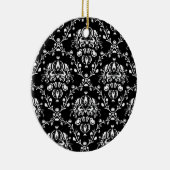 Zwart-witte Damask Keramisch Ornament (Rechts)