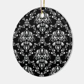 Zwart-witte Damask Keramisch Ornament (Links)