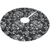 Zwart-witte Damask Kerstboom Rok (Gekanteld)