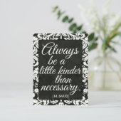 Zwart-witte Damask Kindness Briefkaart (Staand voorkant)
