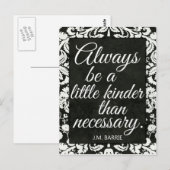 Zwart-witte Damask Kindness Briefkaart (Voorkant / Achterkant)