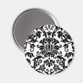 Zwart-witte Damask Magneet (Voorkant / Achterkant)