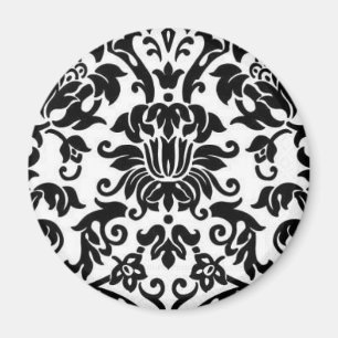 Zwart-witte Damask Magneet