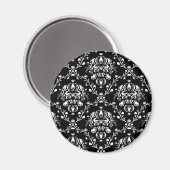Zwart-witte Damask Magneet (Voorkant / Achterkant)