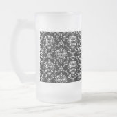 Zwart-witte Damask Matglas Bierpul (Links)