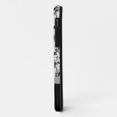 Zwart-witte  Damask met Monogram Case-Mate iPhone Case (Achterkant/links)