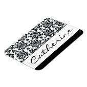 Zwart-witte Damask met  naam Magneet (Linkerzijde)