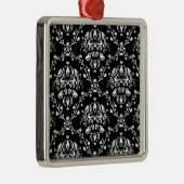Zwart-witte Damask Metalen Ornament (Rechts)