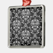 Zwart-witte Damask Metalen Ornament (Links)