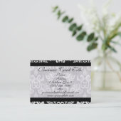 Zwart-witte Damask Professional-bus Visitekaartje (Staand voorkant)