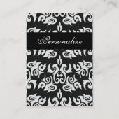 Zwart-witte Damask Professional-bus Visitekaartje (Achterkant)