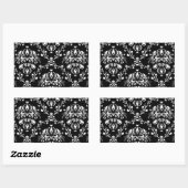 Zwart-witte Damask Rechthoekige Sticker (Vel)