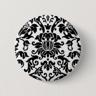 Zwart-witte Damask Ronde Button 5,7 Cm