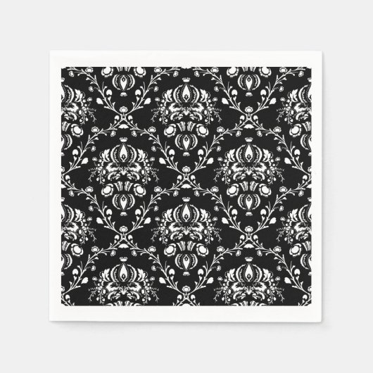 Zwart-witte Damask Servet (Voorkant)