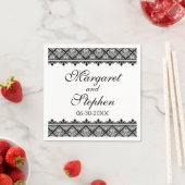 Zwart-witte Damask Servetten (Insitu)