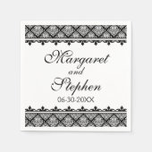 Zwart-witte Damask Servetten (Voorkant)