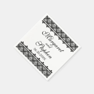 Zwart-witte Damask Servetten