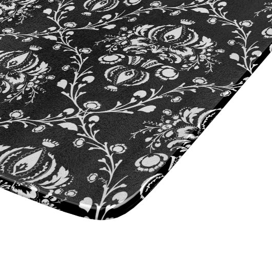 Zwart-witte Damask Snijplank (Hoek)
